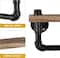 Dark Brown Industrial Wall-Mounted Rustic Toilet Paper Holder with Wood Shelf